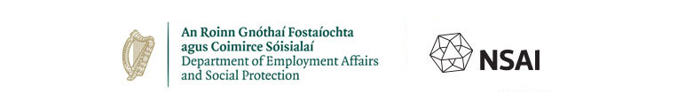 Department of Employment Affairs and Social Protection, ndp, nsai, and european social fund logos